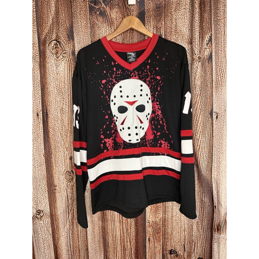 Jason Voorhees Friday the 13th Hockey jersey Size Medium horror movie shirt